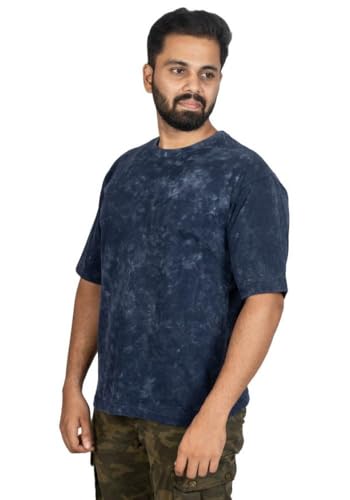 boffi ... 100% Cotton Oversized T-Shirt Unisex Drop Shoulder Dye Washed Street Look Black Pack of 1
