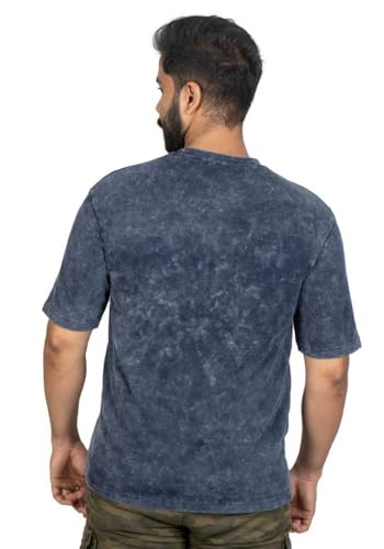 boffi ... 100% Cotton Oversized T-Shirt Unisex Drop Shoulder Dye Washed Street Look Black Pack of 1