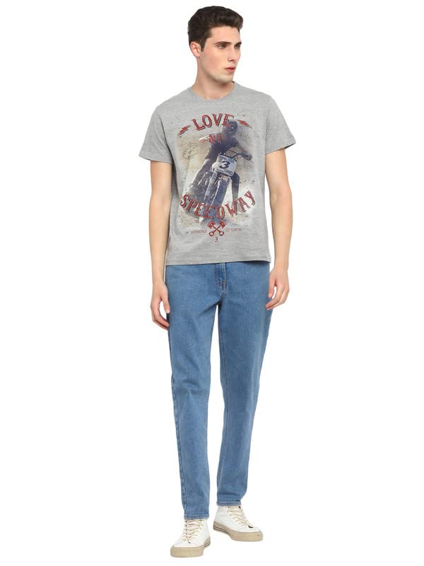 AMERICAN CREW Printed Round Neck T-Shirt for Men