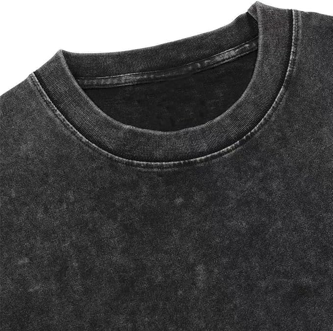 boffi ... 100% Cotton Oversized T-Shirt Unisex Drop Shoulder Dye Washed Street Look Black Pack of 1