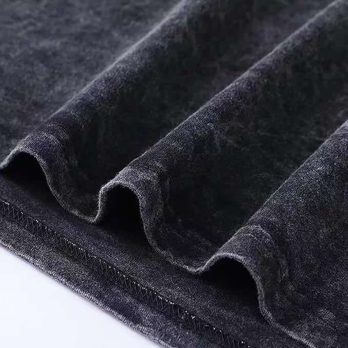 boffi ... 100% Cotton Oversized T-Shirt Unisex Drop Shoulder Dye Washed Street Look Black Pack of 1